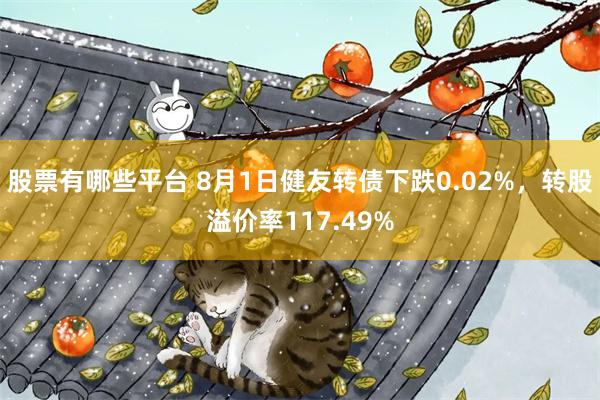 股票有哪些平台 8月1日健友转债下跌0.02%，转股溢价率117.49%