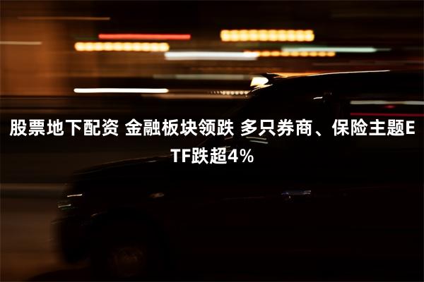 股票地下配资 金融板块领跌 多只券商、保险主题ETF跌超4%