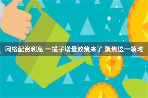 网络配资利息 一揽子增量政策来了 聚焦这一领域